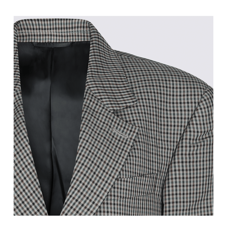 Wrap Tailored Jacket in Khaki/Brown