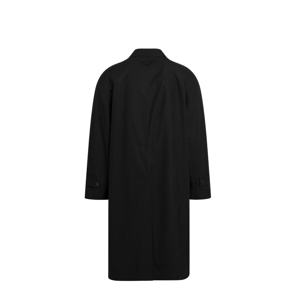 Black Cotton Overcoat