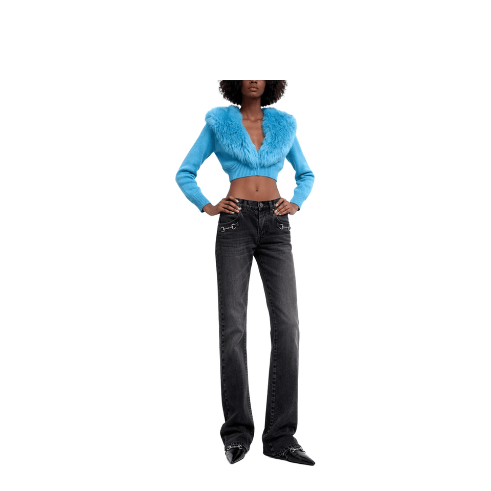 Denim Jeans with Horsebit Detail
