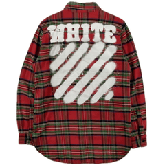OFF WHITE SPRAY PAINT FLANNEL SHIRT RED