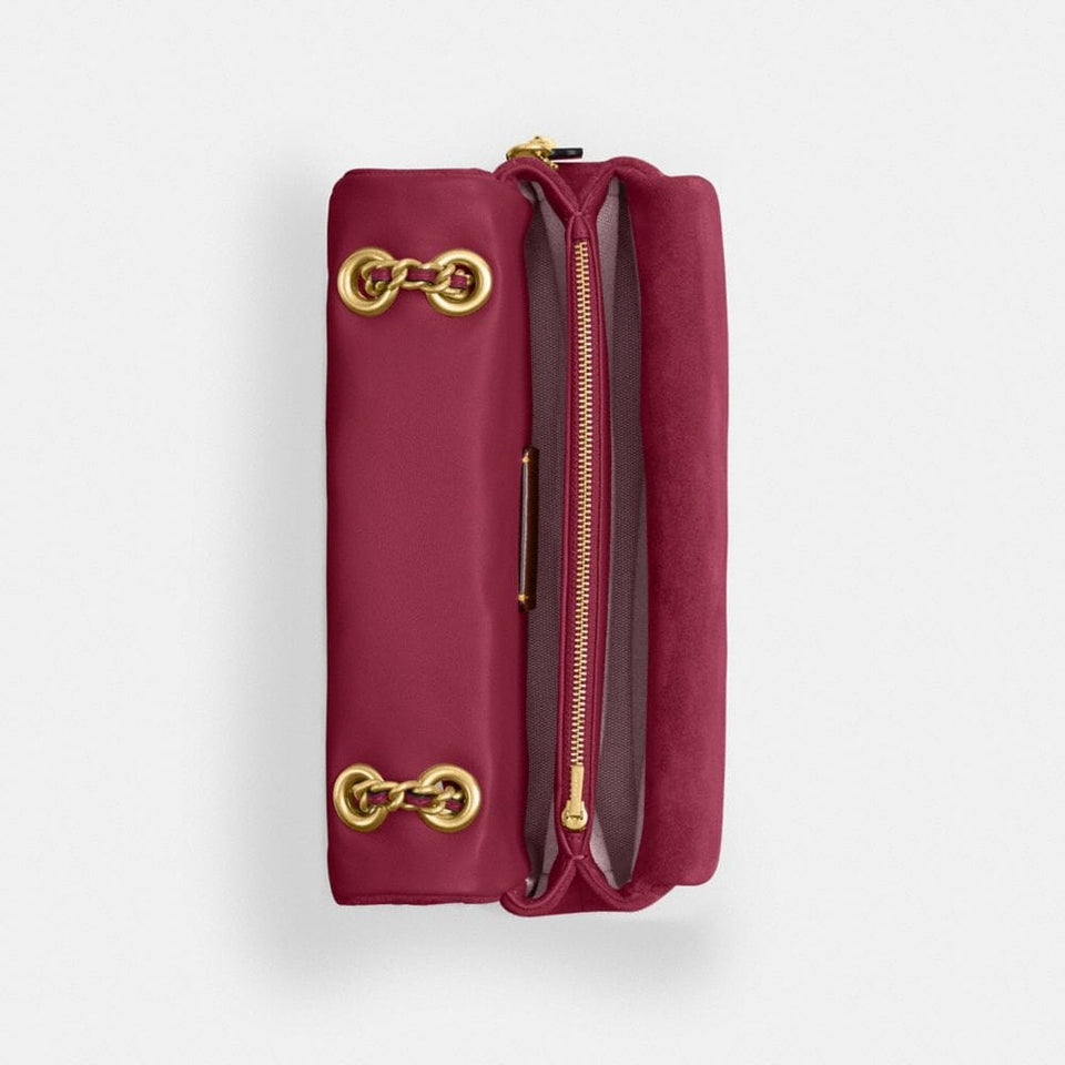 Coach Tabby Shoulder Bag 26 With Quilting Brass Dark Fuchsia
