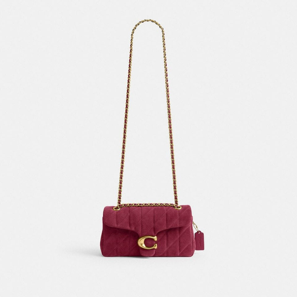 Coach Tabby Shoulder Bag 26 With Quilting Brass Dark Fuchsia