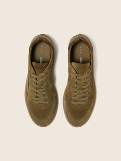 Zegna Olive Green 232 Suede Sneakers