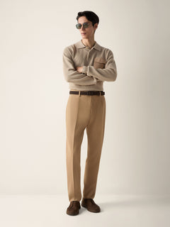 Zegna Light Taupe Vellus Aureum Polo Shirt