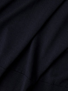 Zegna Navy Blue Wool Full Zip Cardigan