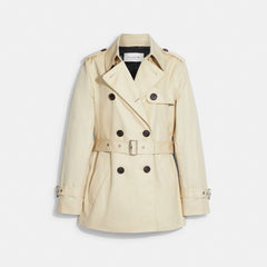 Solid Short Trench Coat