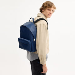 Coach Taylor Backpack Silver Deep Blue