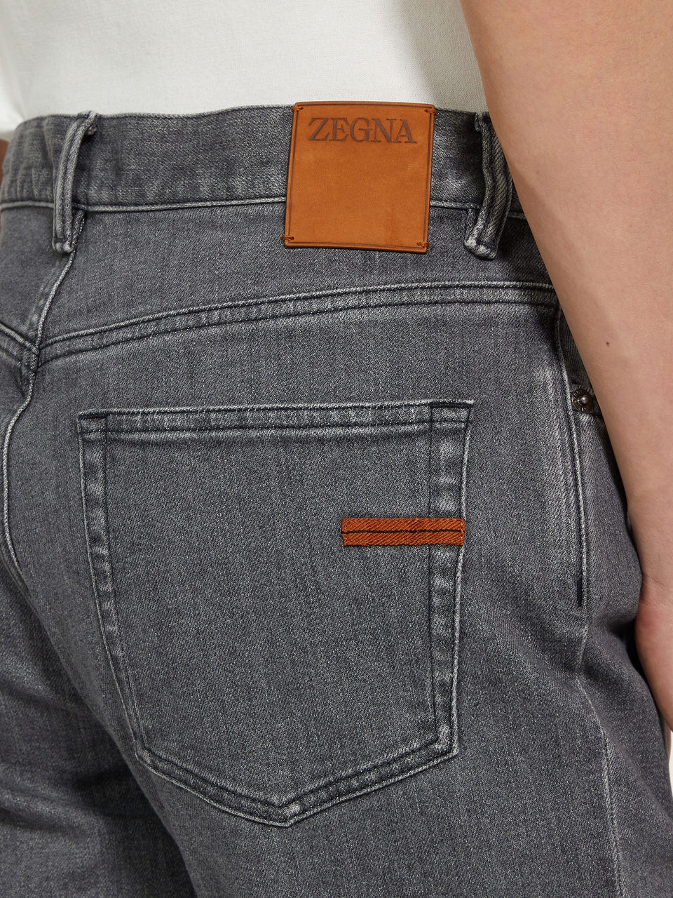 Zegna Grey Stone-Washed Stretch Cotton Roccia Jeans