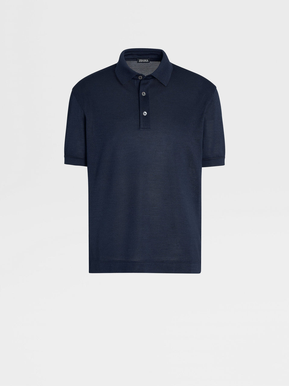 Zegna Dark Blue Zegna Silk Polo Shirt