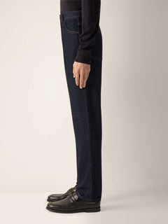 Zegna Dark Blue Rinse-Washed Stretch Cotton Roccia Jeans