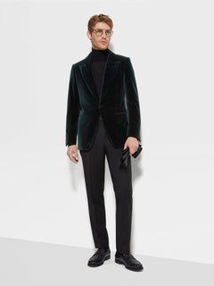 Zegna Black Wool And Mohair Pants