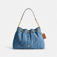 Evelyn Shoulder Bag In Regenerative Cotton With Quilting