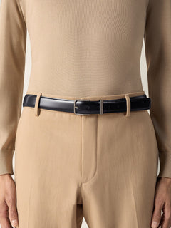 Zegna Black Leather Belt