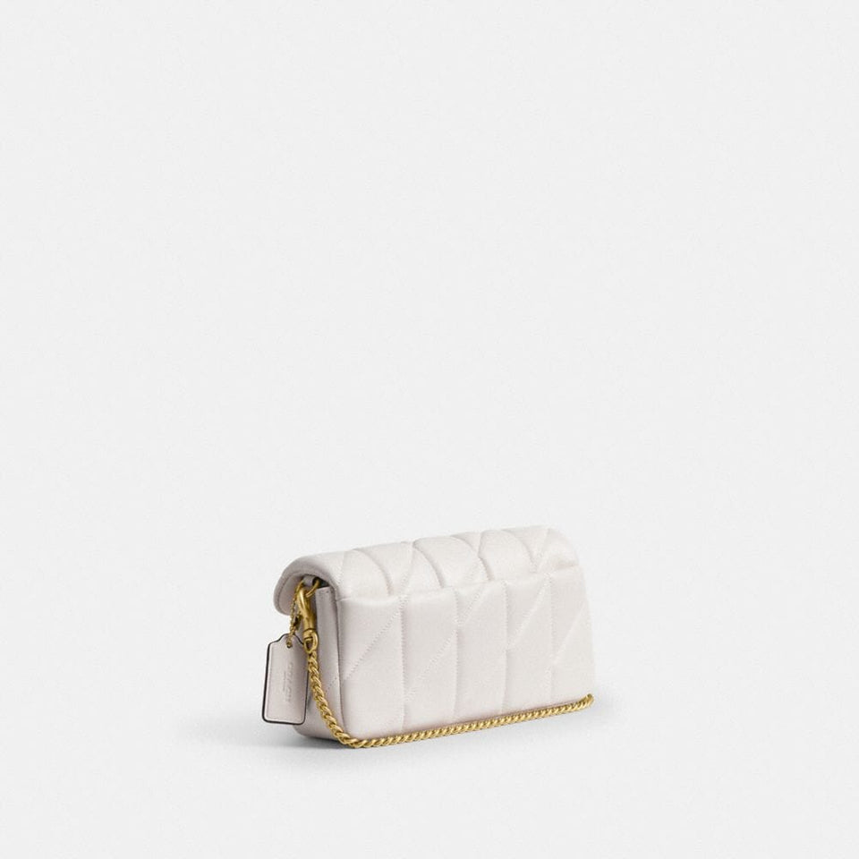 Coach Tabby Chain Crossbody Bag 19 With Quilting Brass Chalk