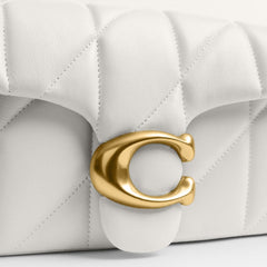Coach Tabby Chain Crossbody Bag 19 With Quilting Brass Chalk