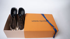 LOUIS VUITTON Luxembourg Sneakers Brown Logo Monogram (UK 7)