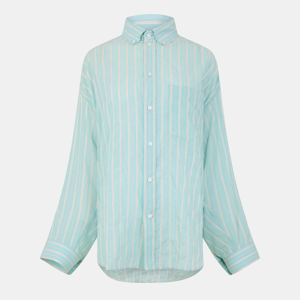 Cocoon Long Sleeve Patterned Relaxed Fit Shirt