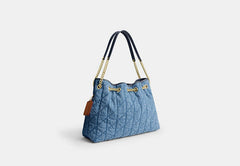 Evelyn Shoulder Bag In Regenerative Cotton With Quilting