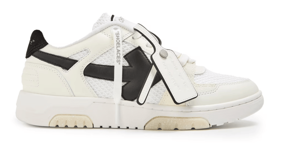 Off White Mens Slim Low Calfskin Leather Trainers White/Black
