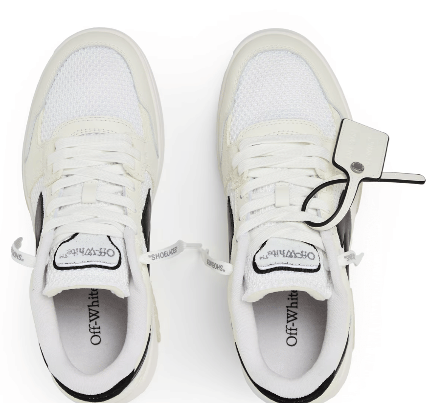 Off White Mens Slim Low Calfskin Leather Trainers White/Black