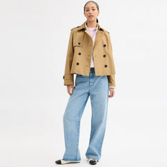 Short Trench Coat With Signature Collar