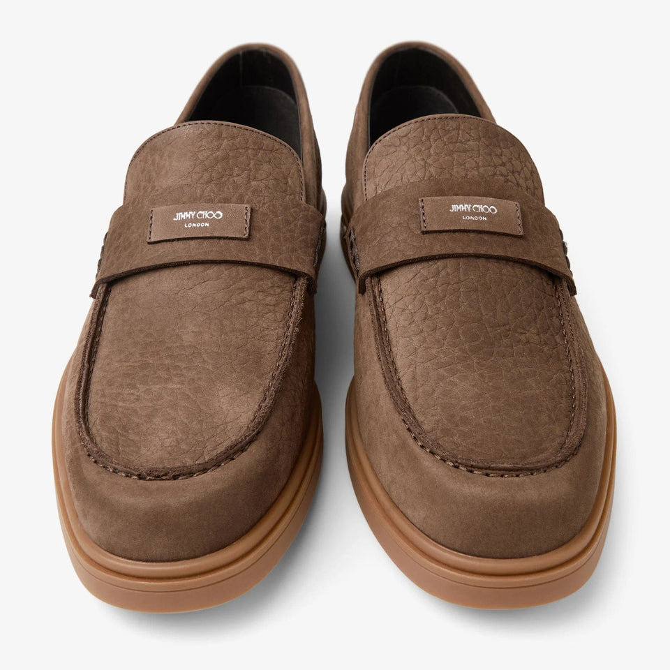 Jimmy Choo London Pebbled Leather Loafers – Brown