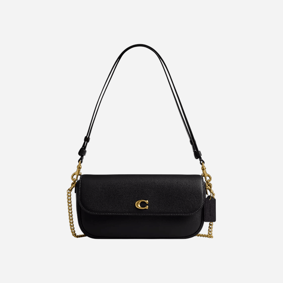 Coach Brook Flap Chain Bag Black