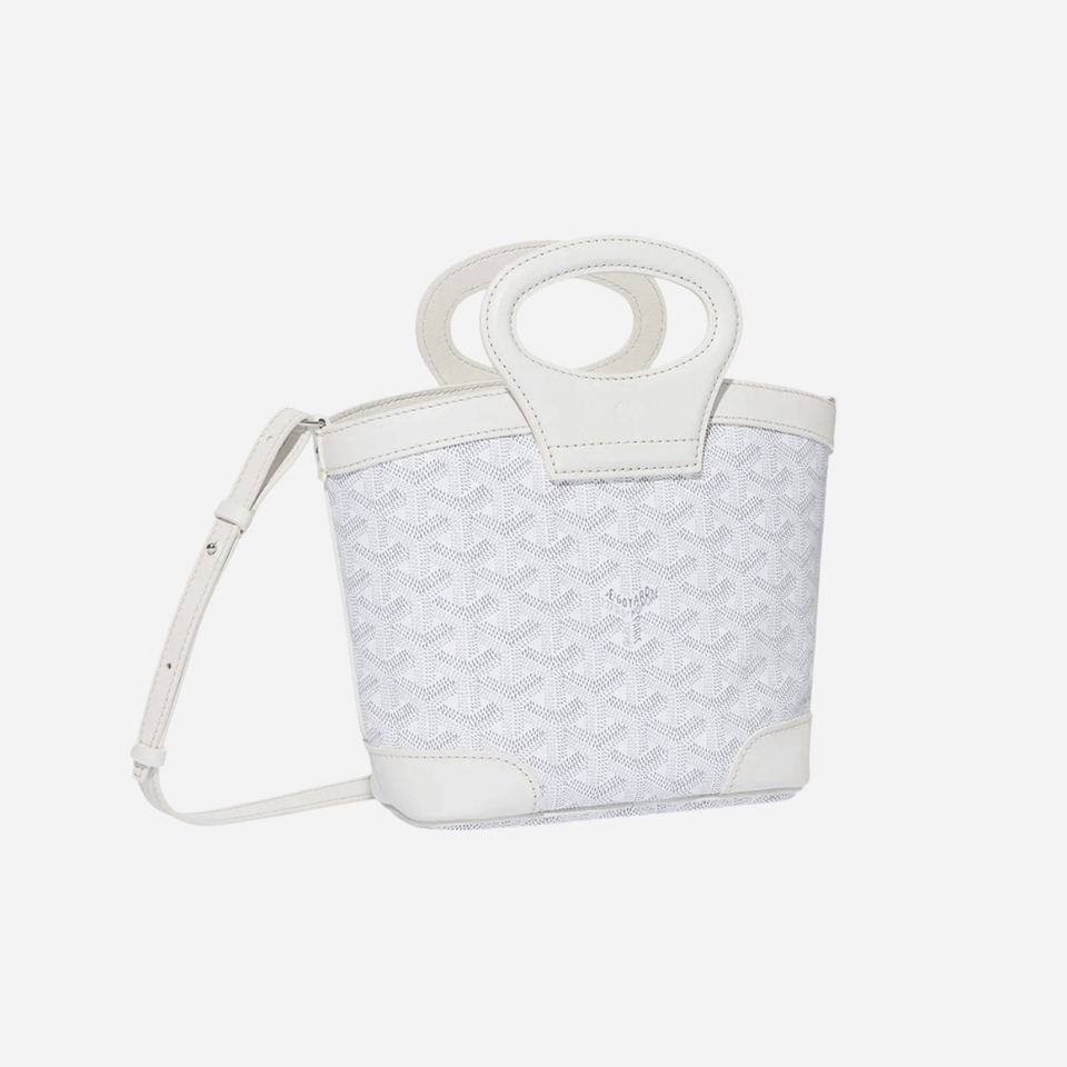 Goyard Goyardine Canvas White Beluga Mini Bag Palladium Hardware