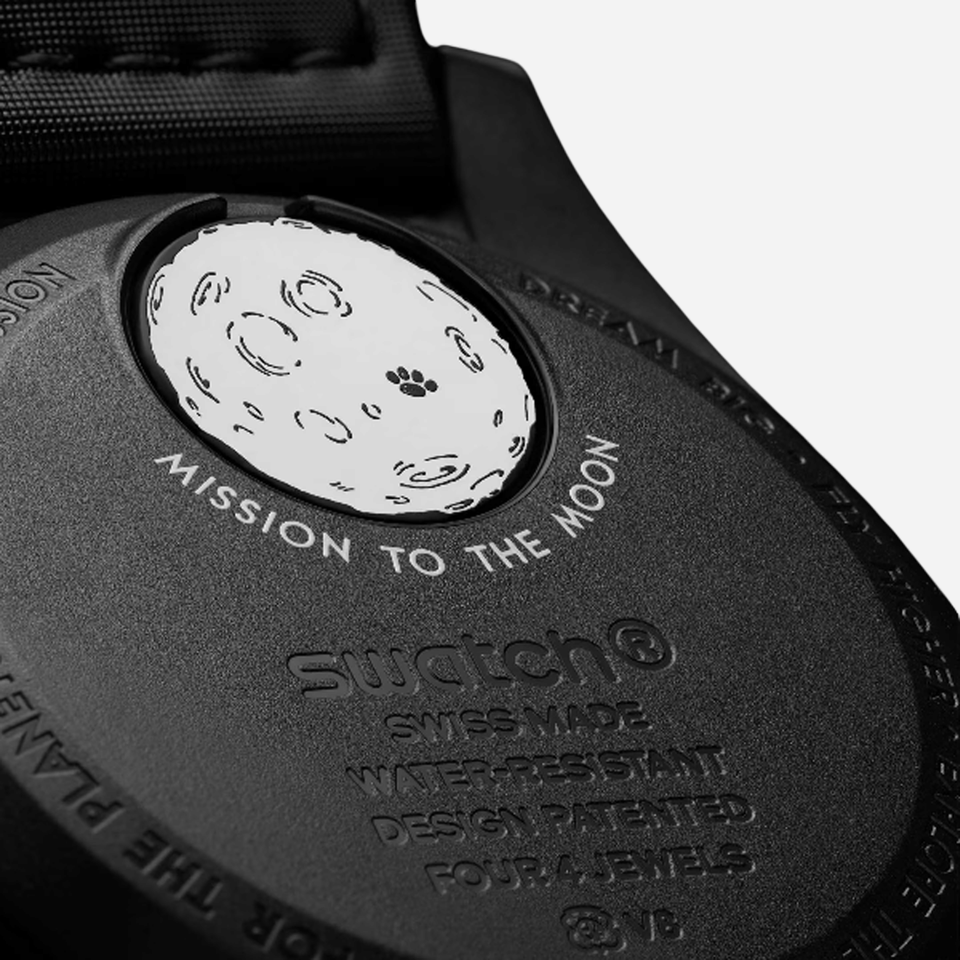 Swatch X Omega Bioceramic Moonswatch Mission To Moonphase Snoopy Black