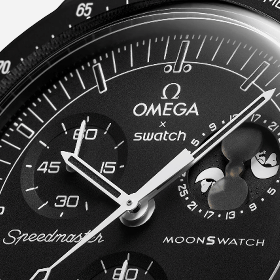 Swatch X Omega Bioceramic Moonswatch Mission To Moonphase Snoopy Black