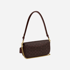 Coach Brook Flap Chain Bag In Signature Canvas Maple