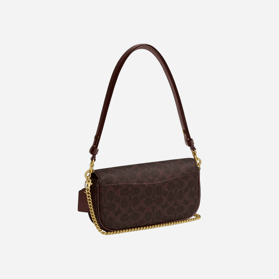 Coach Brook Flap Chain Bag In Signature Canvas Maple