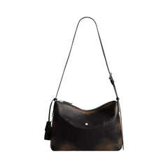 Coach Mott Messenger Bag 33 In Loved Leather in Black Light Tan