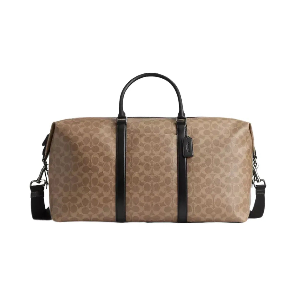 Coach Trekker Bag 52 In Signature Canvas Gunmetal Tan Black