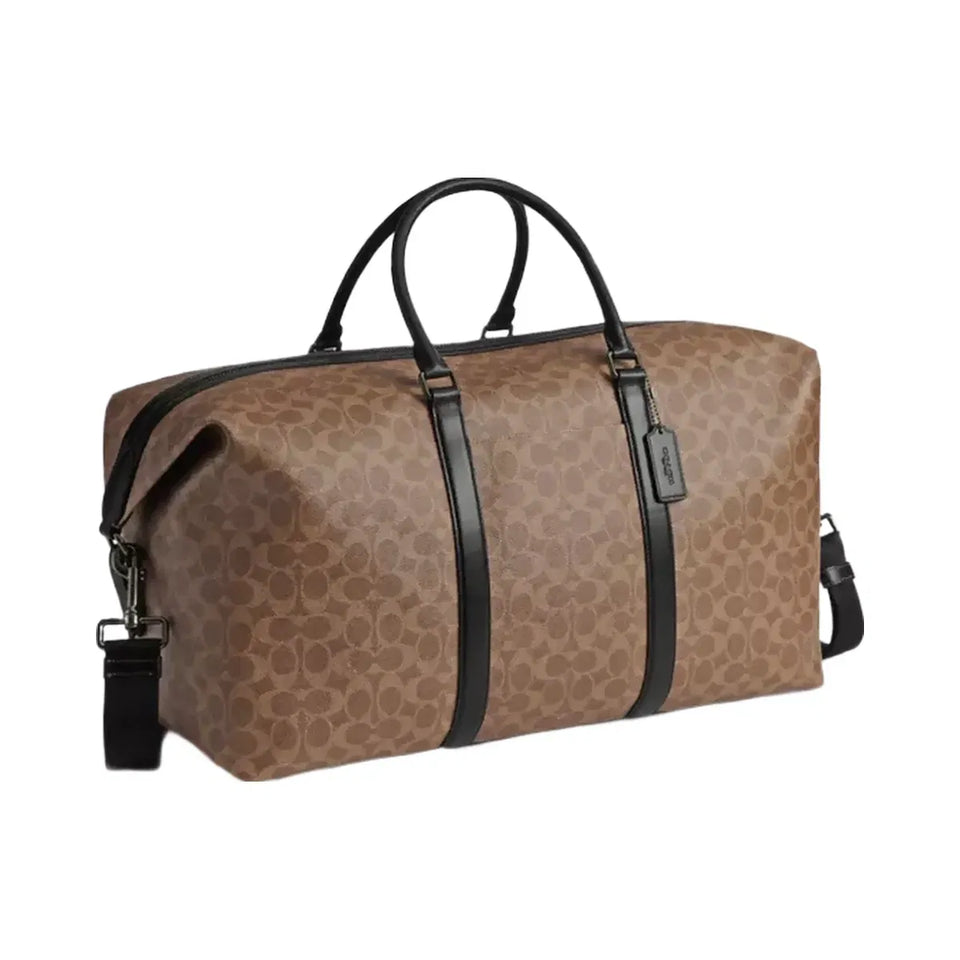 Coach Trekker Bag 52 In Signature Canvas Gunmetal Tan Black
