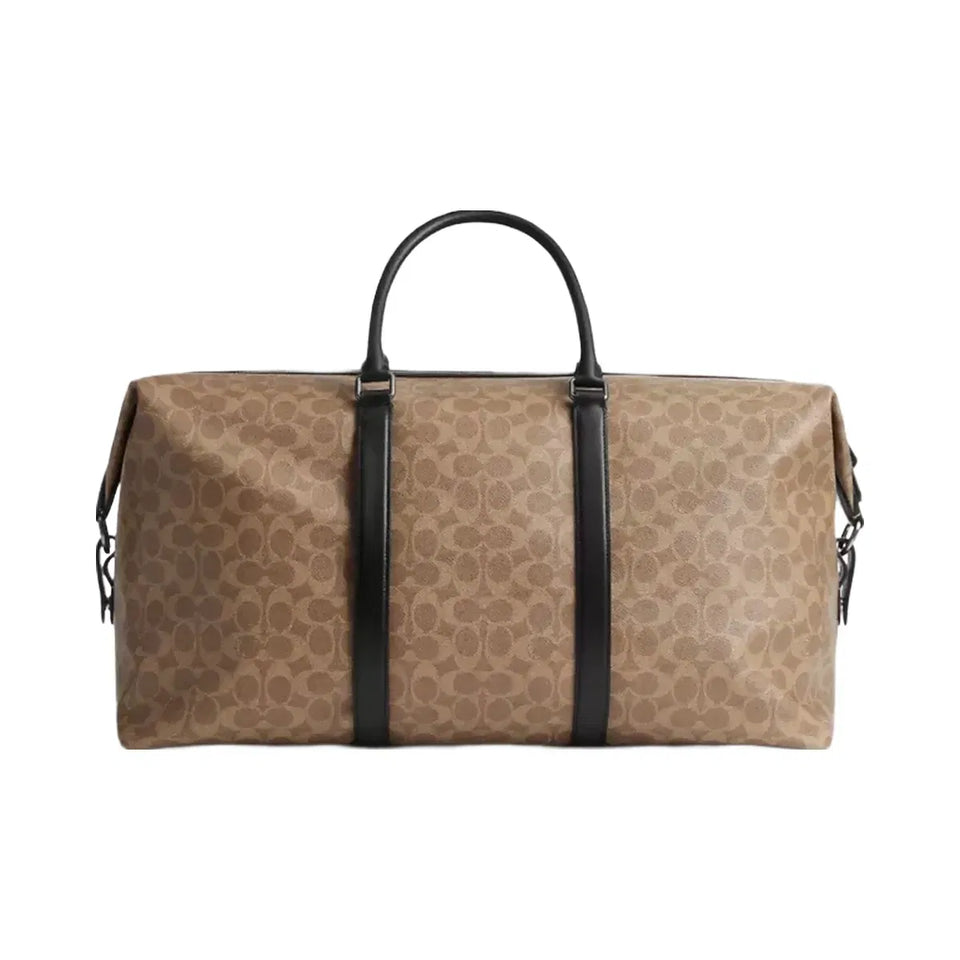 Coach Trekker Bag 52 In Signature Canvas Gunmetal Tan Black