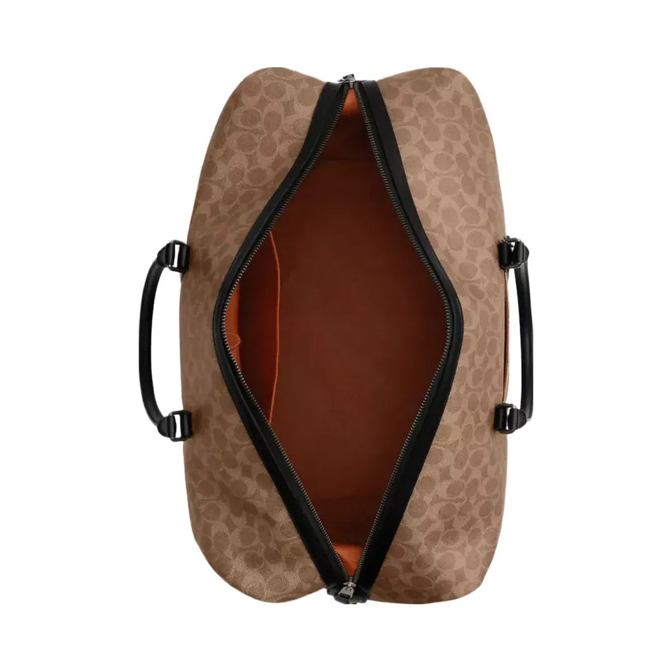 Coach Trekker Bag 52 In Signature Canvas Gunmetal Tan Black
