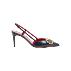 Valentino VLogo Signature Calfskin Slingback Pump 80mm Black