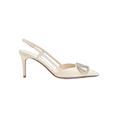 Valentino VLogo Signature Slingback Pump In Calfskin Leather 80mm Light Ivory