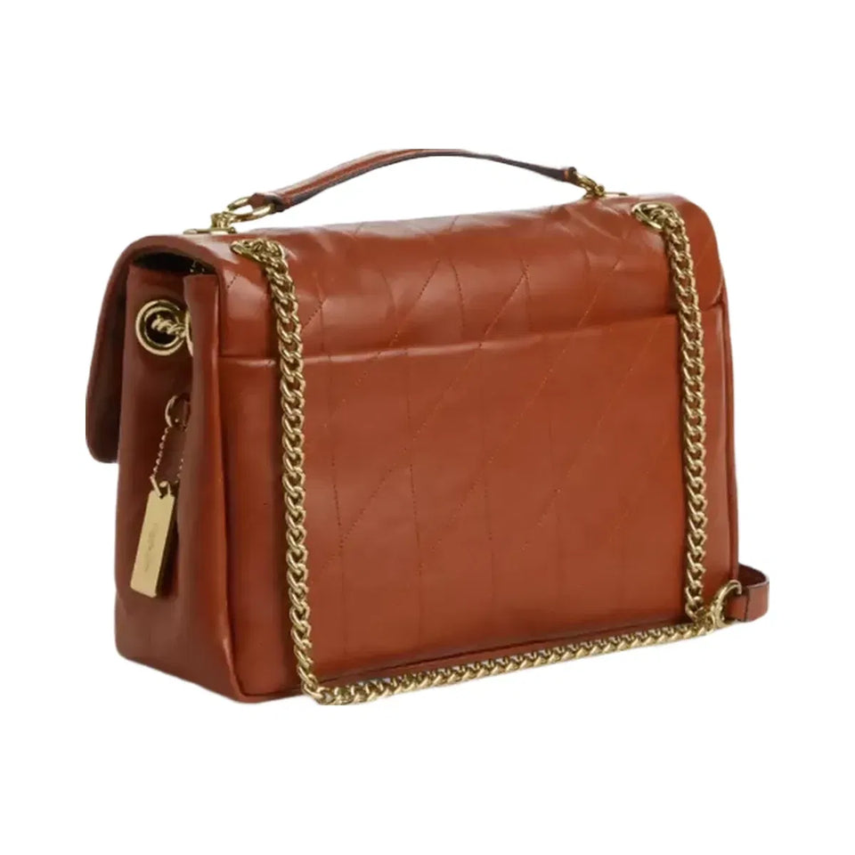 Coach Elodie Crossbody Bag With Quilting Gold Cinnamon