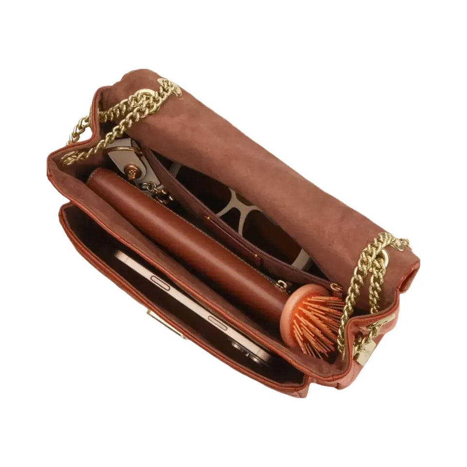 Coach Elodie Crossbody Bag With Quilting Gold Cinnamon