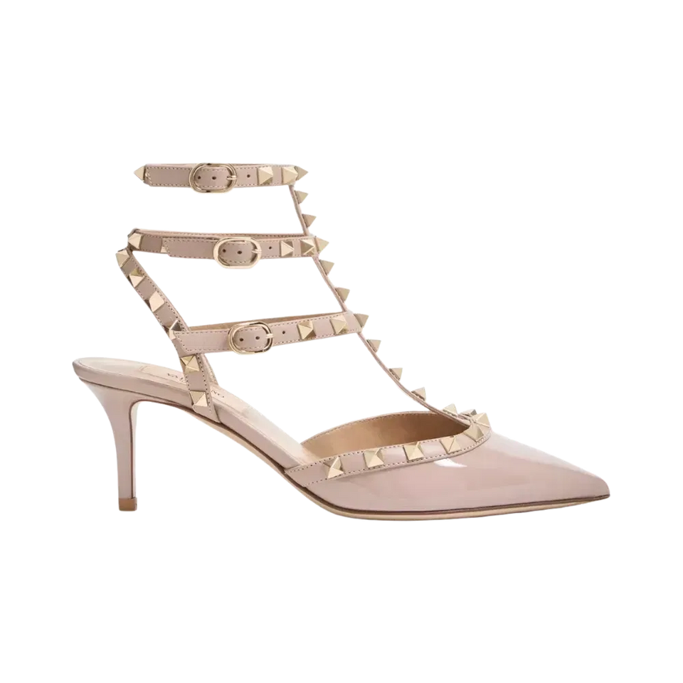 Valentino Rockstud Caged Pump 65mm Poudre