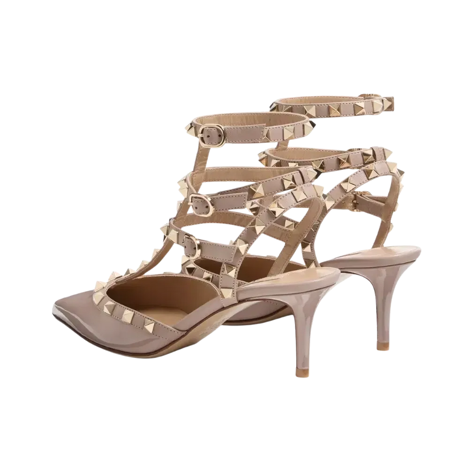 Valentino Rockstud Caged Pump 65mm Poudre
