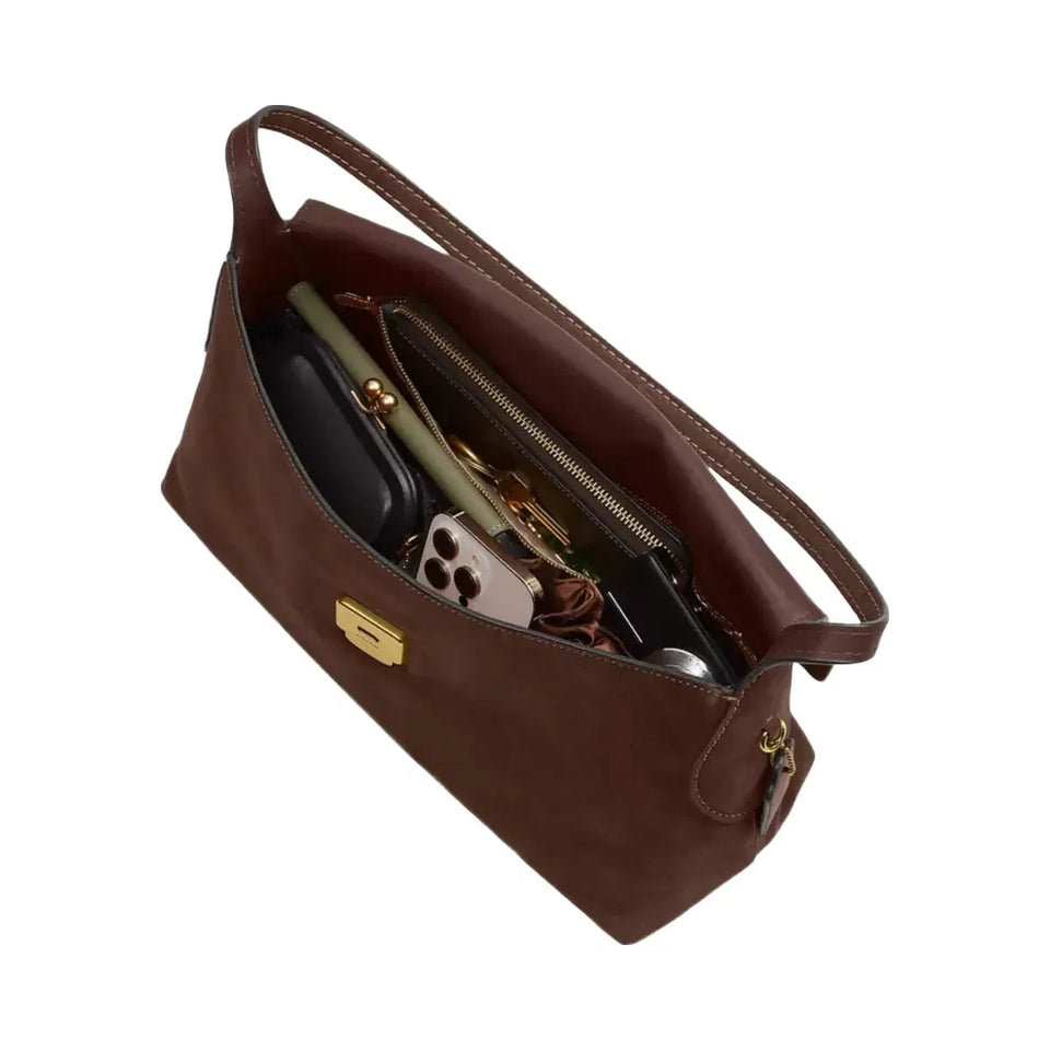 Coach Chelsea Shoulder Bag 36 Brass Dark Chocolate