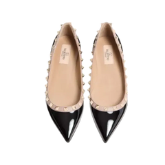 Valentino Patent Rockstud Ballet Flat Black