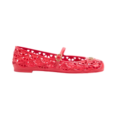 Valentino Ondette Rubber Ballerina With Scallop Pattern 05mm Coral