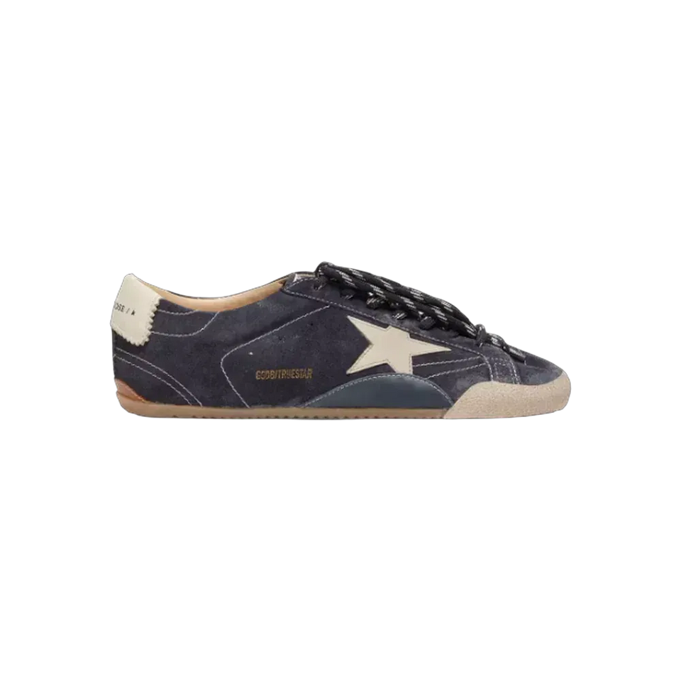 Golden Goose True-Star In Dark Blue Suede With White Nappa Leather Star And Heel Tab
