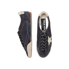 Golden Goose True-Star In Dark Blue Suede With White Nappa Leather Star And Heel Tab