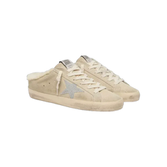 Golden Goose Super-Star Sabots With Swarovski Crystal Star And Shearling Lining