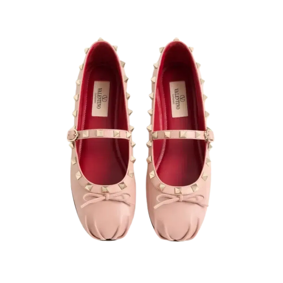 Valentino Mary-Jane Rockstud Nappa Ballerina 05mm Phard
